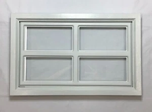 White Garage Door Window Kit w/ Glass Int/Ext Frames Insert Grill Screws Clopay - Picture 1 of 13