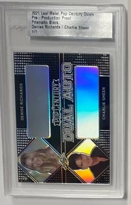 # 1/1 encased 2021 Leaf Metal Pop Century Duals Denise Richards/Charlie Sheen