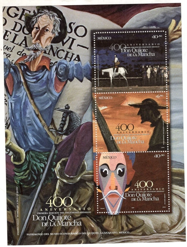 СЕРВАНТЕС - ДОН КИЙОТ, МЕКСИКА, БЛОК, КАК НОВЫЙ БЕЗ НАКЛЕЕК И СЛЕДОВ - Изображение 1 из 1