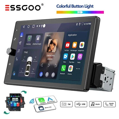 1 DIN Carplay Autoradio Bluetooth Wireless Android Auto Mit 10,4" Bildschirm AUX - Bild 1 von 4