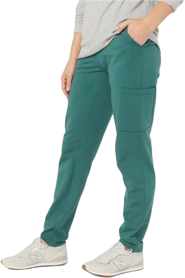 Denim & Co. Calça reta fina Active French Terry pinho profundo - Imagem 1 de 1