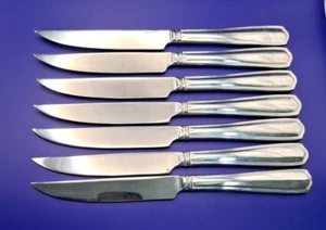 Reed & Barton TABOR Steak Knives French Blade Stainless Flatware. Set Of 7 - Picture 1 of 5