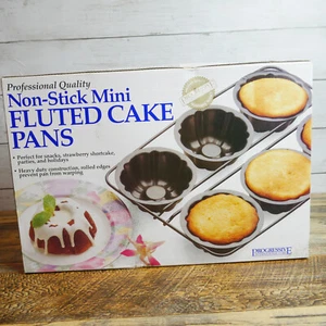 Progressive International Mini Fluted Cake Pan Non Stick Professional Makes 6 CW - Picture 1 of 7