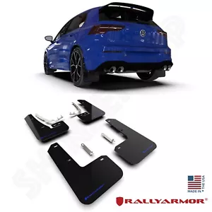 Rally Armor Black Mud Flaps Blue Logo for 2022-2025 Volkswagen MK8 GTI & Golf R - Picture 1 of 3