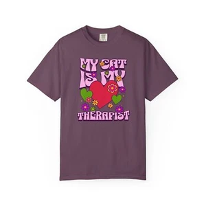 My Cat is My Therapist T-Shirt, Cute Cat Lover Gift - Picture 1 of 13