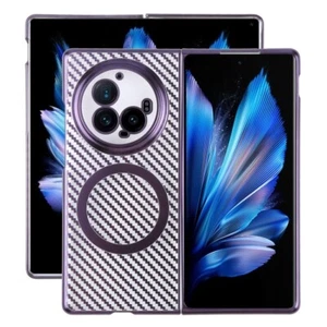 For vivo X Fold3 Pro 6D Plated Carbon Fiber Clear Magsafe PC Phone Case cover - Photo 1 sur 2