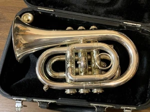 Jupiter JPT-416 Pocket Trumpet Gold w/HardCase USED - Picture 1 of 9
