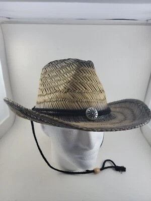 Sombrero de Vaquero de Paja con Adorno de Sol Edad de Piedra 100% Paja 24 Hecho a Mano Foto 1 de 4
