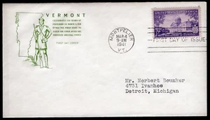 #903 Vermont Statehood FDC Early House of Farnam March 4, 1941 - Picture 1 of 1