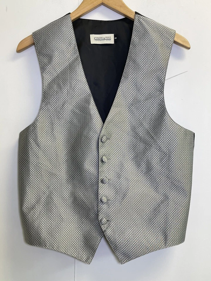 Joseph & Feiss Men's Size S Grey Suit Vest Fullback Mason Wedding Formal - Image 1 of 4