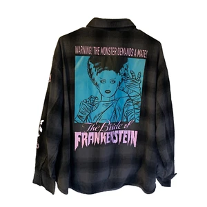 Camicia donna Universal Monsters La sposa di Frankenstein taglia XL flanella a quadri - Foto 1 di 8