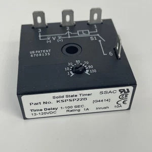 Solid State Timer KSPSP22B TIME DELAY RELAY 1-100 SEC 12-120VDC - Picture 1 of 10