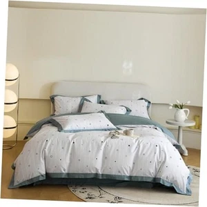 Cute Kids Bedding Duvet Cover Set with Star Patterns for Girls and Boys, - Picture 1 of 8
