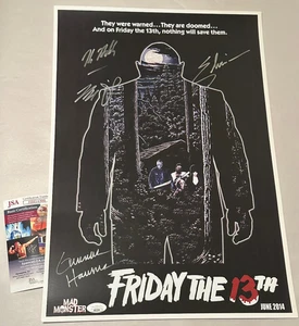 Gunnar Hansen, Elviria, Brad Douriff, Kane Hodder Signed Horror Poster JSA COA - Picture 1 of 8