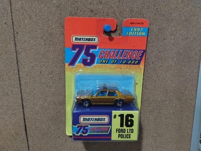 Matchbox 75 Challenge #16 Gold Ford Ltd Police NIP - Image 1 of 4