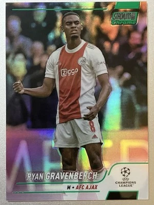 2021-22 Topps Stadium Club Chrome Green Refractor Ryan Gravenberch #86 /150 Ajax - Image 1 of 2