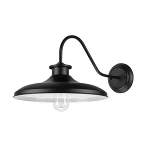 Hawke Matte Black Farmhouse Indoor/Outdoor 1-Light Wall Sconce - Picture 1 of 11
