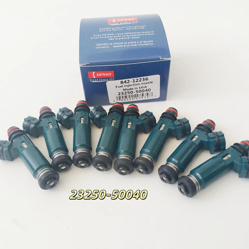 8X Inyectores de combustible DENSO 23250-50040 para Toyota Tundra Lexus GX470 4,7 L V8 98-05 Foto 1 de 4