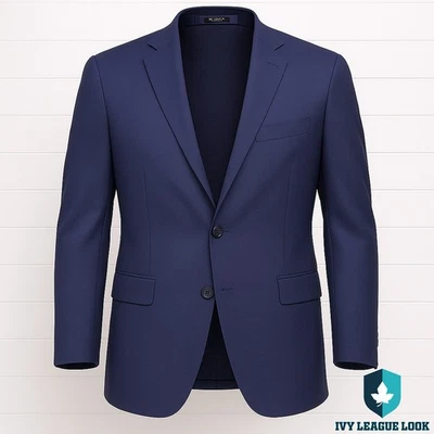 JoS A Bank Navy Wool Travel Tech Blazer Slim Fit 48R Classic Men's Jacket - Image 1 of 4