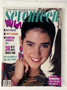 Jennifer Connelly Cover ~ Seventeen Magazine April 1986 ~ Wild Makeup & Swimsuit - Picture 1 of 1