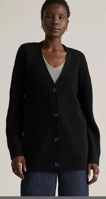 Cárdigan suéter negro de novio de gran tamaño de cachemir mongol Quince para mujer M Foto 1 de 4