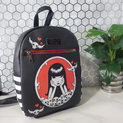 Emily The Strange Skulls Cameo Mini Backpack Purse Gothic - Image 1 of 4
