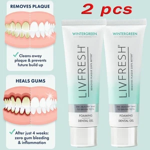 2 PCS LivFresh Toothpaste Gel Clinically Proven Remove Plaque Better Peppermint - Picture 1 of 9