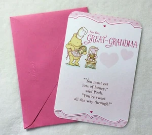 NEW! Hallmark Classic Winnie The Pooh Valentine's Day Card For Great Grandmother - Picture 1 of 3