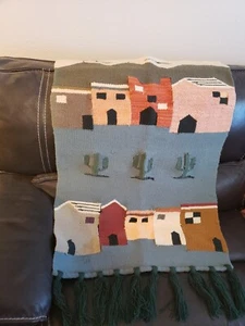 Vtg Mexican Handmade Woven Pueblo Cactus Tapestry EPC - Picture 1 of 11