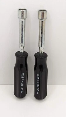 2 Xcelite 11 MM Nut Driver Metric USA Made Black Hard Handle 3" Shaft Lot New - Image 1 of 4