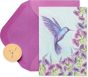 Stack of Macarons Boxed Blank Note Cards with 14-Count Purple Hummingbird - Picture 1 of 3