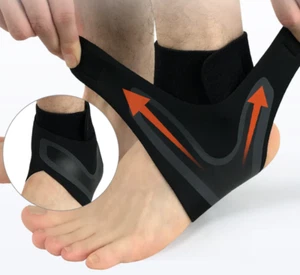 1x Soporte para tobillo Manga Envolvente Ajustable Transpirable Neopreno Deportes Negro - Imagen 1 de 14