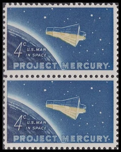 US 1193 Project Mercury 4c vert pair MNH 1962 - Picture 1 of 1