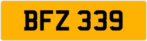 BFZ 339 B 3x3 DATELESS PRIVATE NUMBER PLATE BEC BEK BRY BEN BOB BAZ BIL BAS BON - Picture 1 of 1