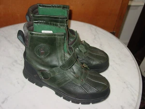 Polo Ralph Lauren Green/Black Conquest HI III Leather Boots Size 9.5 Sold As Is! - Picture 1 of 15