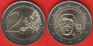 France 2 euro 2012 "Birth of L'Abbe Pierre" BiMetallic UNC - Picture 1 of 1