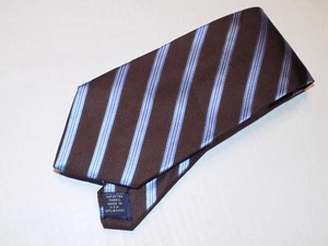 NAUTICA [ STRIPES/BROWN ] men's tie 100% Silk Made in USA - Picture 1 of 3