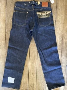 Vaqueros 212DOUBLE RL RRL rígidos 5 bolsillos nuevos con etiquetas audición limitada hebilla trasera 32/30 crudo - Imagen 1 de 24