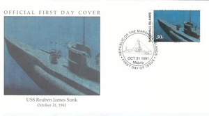 USS Reuben James Sunk I World War Two Marshall Islands FDC 1991 (135208) - Picture 1 of 1