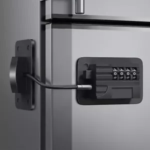 Fridge Lock, Upgraded Refrigerator Lock Combination, Freezer for Black - Picture 1 of 3