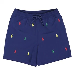 Polo Ralph Lauren Men's Multi-Pony Swim Shorts Swimsuit - Navy, rainbow ponies - Picture 1 of 5