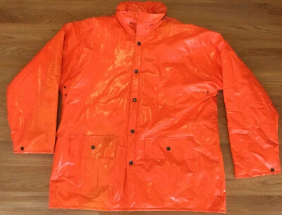 Vintage 90s Duck Bay Bright Orange Hooded Fleece Lined Hunting Jacket L - Image 1 of 4