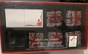 (5) PIER 1 Christmas Present Hand Blown Place Card Holders *NEW IN BOX* - Picture 1 of 2