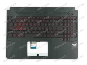 FOR Asus TUF Gaming FX505DY Palmrest Keyboard LED US-International black - Picture 1 of 4