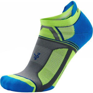 Balega Hidden Contour Recycled No Show Running Socks - Ethereal Blue/Neon Lime