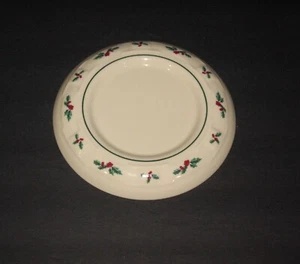 Longaberger White Woven Traditions Christmas Holly Pillar Candle Plate VNT USA - Picture 1 of 4