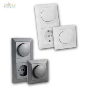 MILOS LED Dreh-Dimmer 230 V 3-35 W 2-Draht Technik Unterputz UP Rahmen Steckdose - Bild 1 von 10