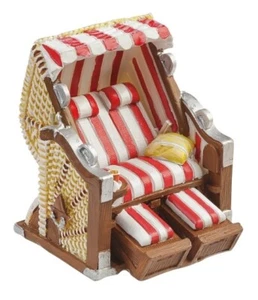 Strandkorb rot-weiss 7 cm Figur Deko Urlaub Ferien Ostsee  - Bild 1 von 1