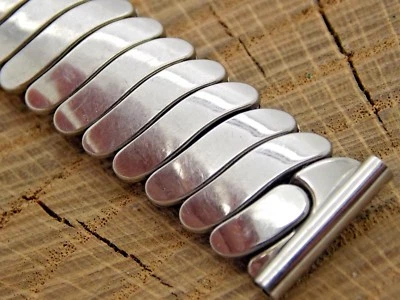 Flex-Let NOS Vintage Expansion Watch Band 16mm 5/8" Unused Stainless Steel Mens - Image 1 of 3