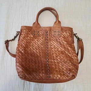 Langellotti distressed handcrafted woven leather Handbag or Crossbody - Picture 1 of 6